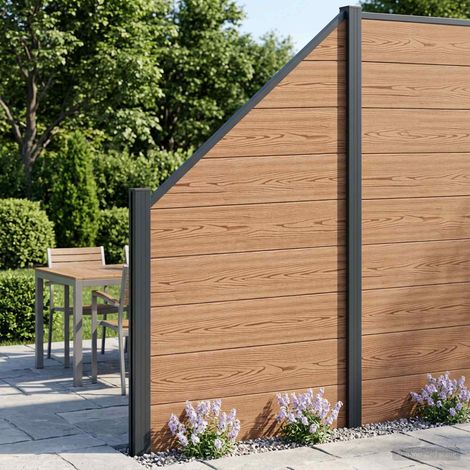 vidaXL Ensemble de Clôture 95 x 180 cm WPC et Aluminium Marron