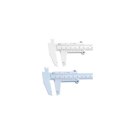 Pied à coulisse à vernier en plastique Ulisem 6 pouces 150 mm, double échelle, outil de mesure, pour le travail du bois, les étudiants, la mesure de bijoux, etc. (blanc et bleu)