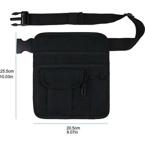 Kellnerschürze – Gürteltasche, Organizer mit Fächern für Gästebuch, Tablet, Geld, Stifte und Kleingeld sowie Münzfach, Schwarz, 20,5 x 25,5 cm (1/4)