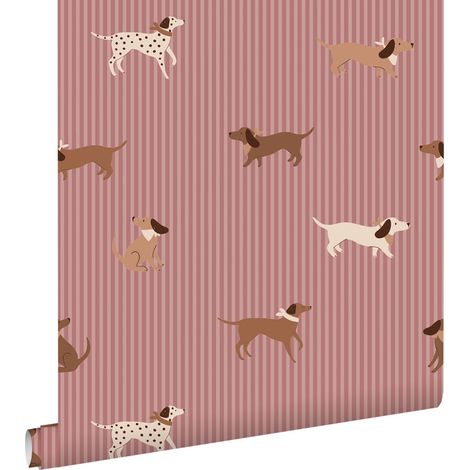 papier peint chiens mauve violet et marron  - ESTAhome (1/5)