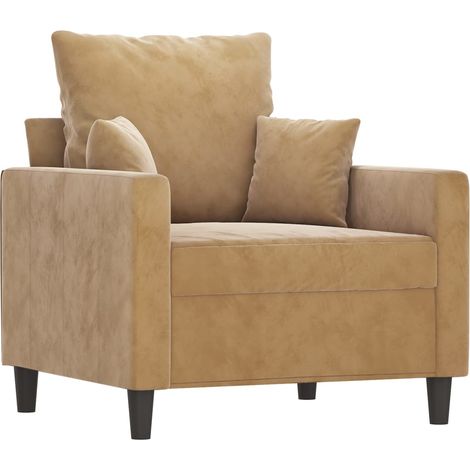Fauteuil de Salon，Chaise，Fauteuil Marron 60 cm Velours CFW985567 (1/5)