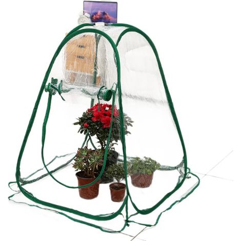 Serre de Jardin Pliable et Portable 70x70x80CM, Abri pour Plantes et Fleurs, Mini Serre Intérieure pour Succulentes avec Protection Thermique (1/2)