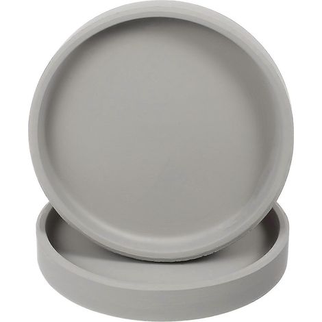 YARNOW Lot de 2 soucoupes pour pots de fleurs en céramique, design ciment, pour jardin ou balcon (10,5 x 10,5 x 1,5 cm)-10.50X10.50X1.50CM
