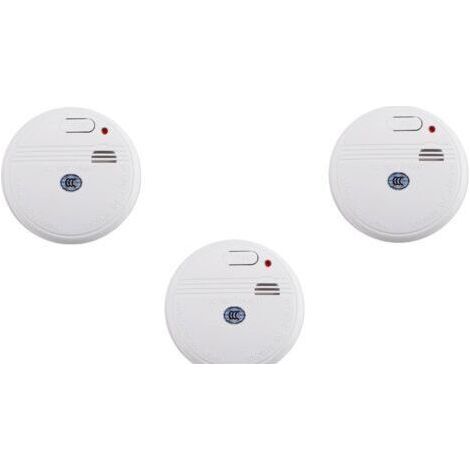 Lot 3 Détecteur de fumée NF, détecteur de fumée, capteur d'incendie indépendant sans fil pour la maison, détecteur d'incendie d'alarme intelligent (1/4)