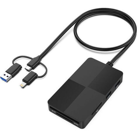 Multifunktionaler 8-in-1 USB 3.0 Hub für CF-, MS-, XD-, SD- und TF-Kartenleser, kompatibel mit Mobiltelefonen und Computern. (1/5)