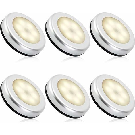 Veilleuse detecteur de mouvement intérieur,lampe led detecteur de mouvement pile pour escaliers, Eclairage LED Placard Armoire Couloir chambre enfant Auto ON / OFF (6pcs,blanche chaude) (1/4)