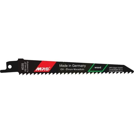 5 Lames scie Sabre CV (pour bois/plexi) Dents Frais. avoyées 150X19X1,2Mm - 4,2mm pour Chantou