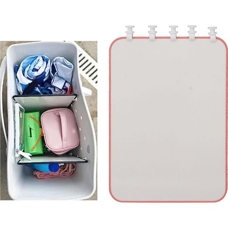 Plateau Diviseur de Sac Accessoire de Rangement Portable léger pour Beach Bag Organiseur Pliable PP Rose Division Articles/Snacks/Vêtements (1/5)
