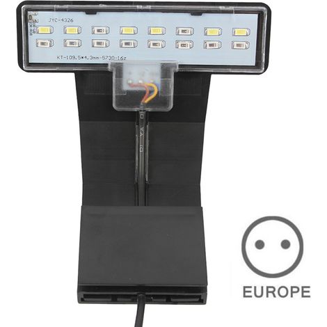 Lampe LED pour aquarium, 8W, design ultra-mince, résistante à l'eau, pour poissons et plantes aquatiques, cadre noir.-AquaForge (1/5)