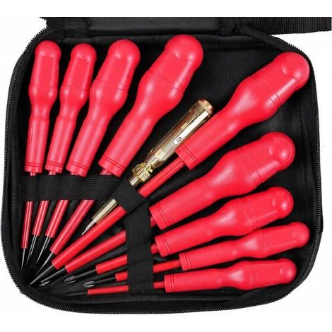 Jeu de tournevis isolés PENGGONG 1000V pour électricien, comprenant 4 tournevis cruciformes et 5 tournevis plats, manche antidérapant, ensemble de tournevis professionnel tout-en-un de qualité supérie (1/5)