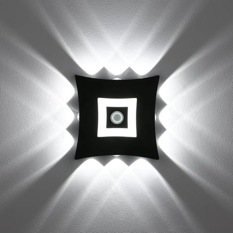 18W LED Applique Murale Extérieur Intérieur Moderne avec Détecteur de Mouvement PIR, Éclairage Mural Étanche IP65, Applique Murale en Aluminium Blanc 6000K pour Jardin, Noir (1/5)