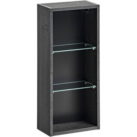 Etagère de salle de bain en bois - Gris - H 65 cm x l 30 cm x P 14.8 cm - Camille OAK - Livraison gratuite