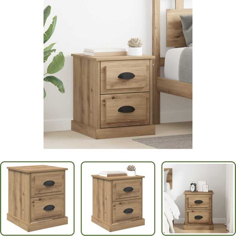 Rangement - Cabinet de chevet avec tiroir Chêne artisanal 39 x 39 x 47.5 cm (1/5)