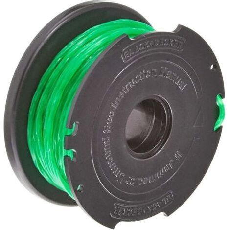 BLACK+DECKER Ersatzspule für Rasentrimmer, Reflex Plus Spule, 6 m grüne und strapazierfähige Nylonschnur, 2 mm Durchmesser, A6482-XJ [Energieklasse A+] (1/4)