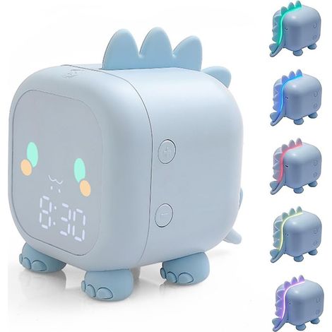 Kinderwecker, multifunktionaler digitaler Wecker, Touch-Steuerung, Schlummerfunktion, verstellbares Nachtlicht, Countdown, Schlummerfunktion, Sprachsteuerung, Geschenk für Kinder (blau) [Energieklasse