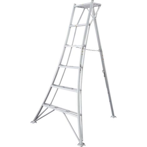 Échelle de jardin aluminium 3 montants – Charge maximale 150kg – Hauteur 183 cm – Longueur 149 cm – Marches antidérapantes – Niwaki