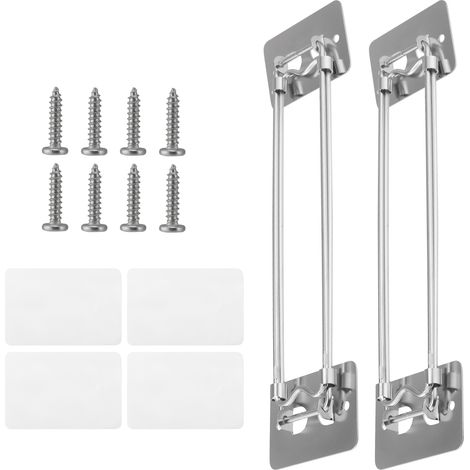 Barre de rangement d'angle réglable en acier inoxydable pour douche de camping-car et caravane, lot de 2 (1/4)