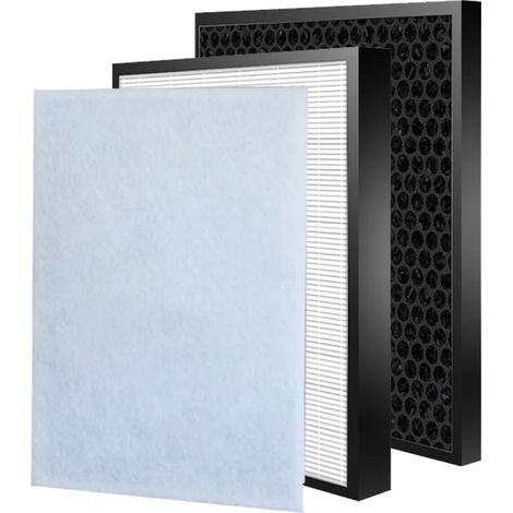 Filtre HEPA et à charbon actif désodorisant de rechange pour humidificateur, compatible avec le purificateur d'air Sharp KC-F30SA et KC-F30SA-W. (1/4)