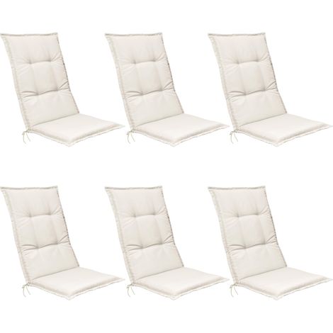 6er Set Beautissu Hochlehner Auflage Base HL	Natur