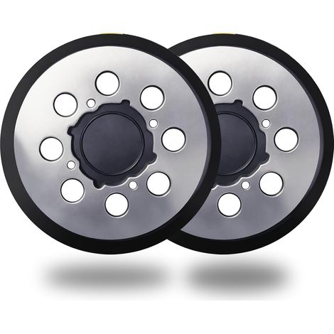 Juego de 2 almohadillas de lijado de repuesto de aleación de aluminio de 5 pulgadas (12,7 cm) con 8 orificios para lijadoras orbitales aleatorias Dewalt DWE6421-B2, DWE6421-B3, DWE6423/6423K y DWE6421 (1/5)