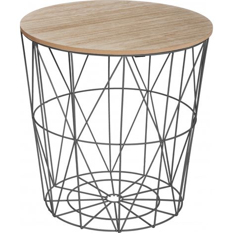 Table café déco métal Kumi Atmosphera - Noir - Noir - (1/2)