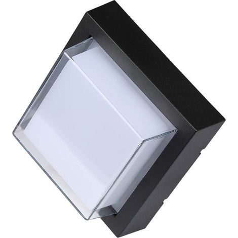 Applique LED carrée V-TAC avec diffuseur semi-couvert 7 W Noir Blanc chaud IP65