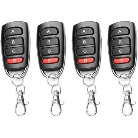 4PCS Telecommande Universelle Portail 433, XU, Dupl, XU,icateur Porte de Garage Telecommande, Remplacement filaire à 4 Boutons, Clonage pour Électrique (1/4)