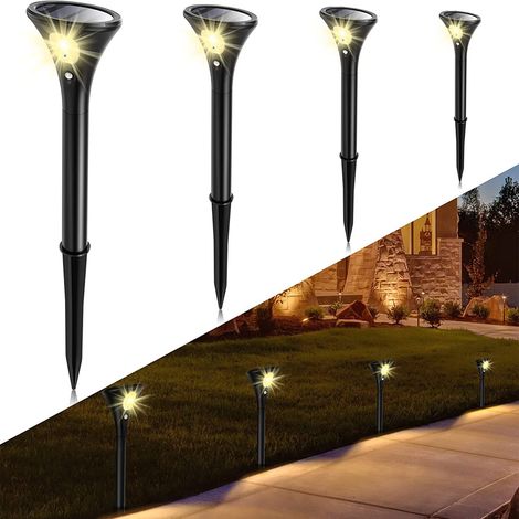 Lampe solaire d'extérieur, éclairage LED solaire de jardin avec détecteur de mouvement, 2 modes d'éclairage, étanche IP65, s'allumant et s'éteignant automatiquement pour jardin, terrasse, allée, pelou (1/5)