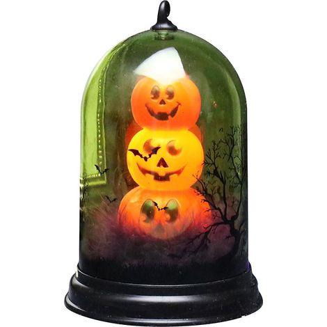Lampe veilleuse citrouille sorcière pour chat, bougie, décoration d'Halloween pour maison hantée, articles de fête (1/5)