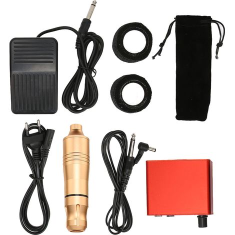Kit de Tatouage Professionnel avec Machine Rotative, Alimentation et Pédale - Prise EU 100-230V - Outils de Tatoueur (1/5)