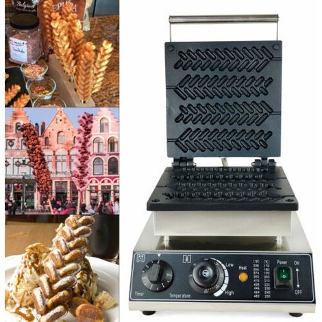Senderpick – Gaufrier professionnel 1700 W – Poêle antiadhésive en fonte d'aluminium – Cuisson de 4 gaufres en 3-5 min – Usage commercial