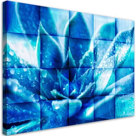Quadro su tela, Fiore blu - 60x40 (1/4)