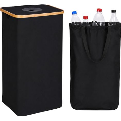 Black 100L Bottle Collection Bin with Removable Bag (1/5)