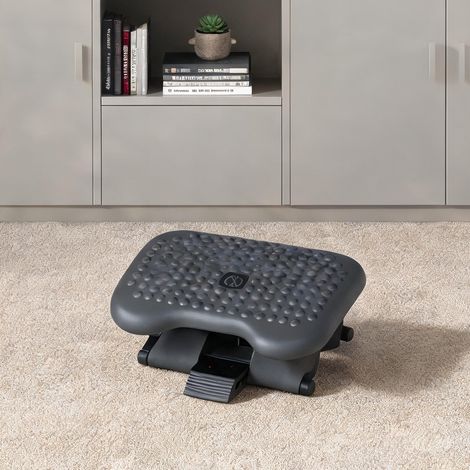 Repose-pieds réglable en hauteur et inclinaison plastique gris (1/5)
