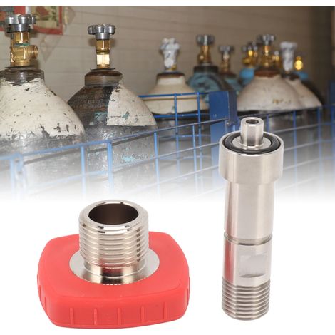 Roter quadratischer Anschluss G5/8 auf M161,5, geeignet für CO2-Gasflaschen. (1/5)