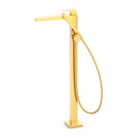Mitigeur sur pied pour baignoire et douche Or 24K - TRES 20247001OR