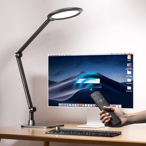 Lampe bureau LED télécommande vidéoconférences lumière Zoom lampe jour bureau luminosité température couleur réglables lampe table (1/4)
