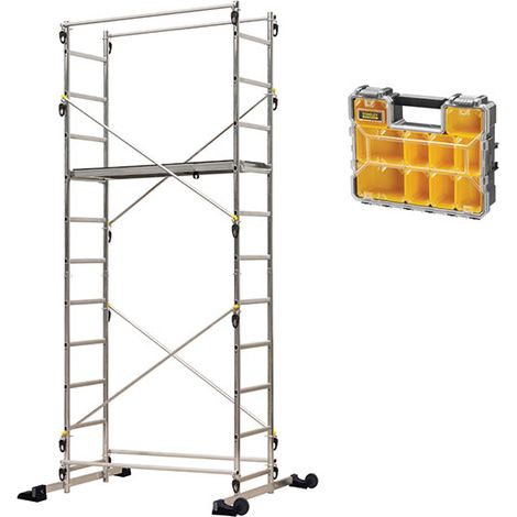 Trabattello domestico - Altezza di lavoro max. di 4.35m + Organizer - 238703-ORGANISA
