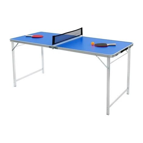 Foldable Ping Pong Table with Net,Table Tennis Table w/ 2 Ping Pong Bats & 3 Balls