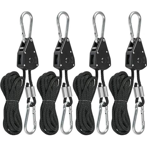 Corde A Cliquet - 2,4 M - 150 Lb - Nylon Alta Tenacidad - Para Lamparas Y Velos De Sombra - Pack De 4 (1/5)