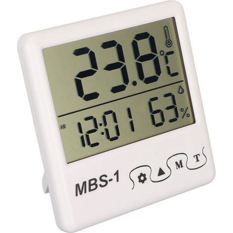 Horloge Thermometre - Miroir Numerique Grand Ecran - Horloge Murale Interieure Pour Bureau Serre - 1 Unite (1/4)