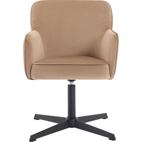 Chaise de bureau - Velours - Beige et noir - CAPULI (1/4)