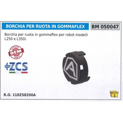 Borchia per ruota in gommaflex ZUCCHETTI per robot rasaerba modelli L250 050047