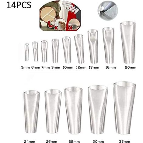 Lot de 14 buses applicatrices en acier inoxydable pour calfeutrage, outil de finition réutilisable pour joint silicone, cuisine salle de bain fenêtre (1/5)