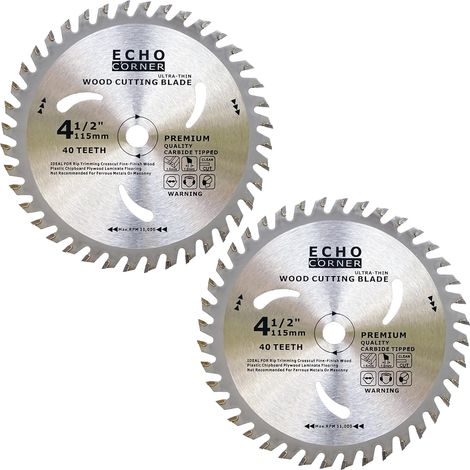lame scie circulaire 115x10mm (wood) -lame de scie 115 avec 40 dents - lame scie circulaire Ø 115 mm, 2 paquets (1/4)