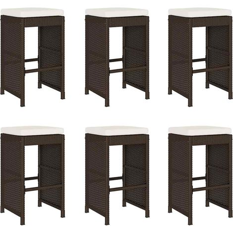 Maison Exclusive - Taburetes altos de bar jardín con cojines 6 ud