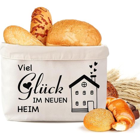 Panier à pain en tissu - Cadeau de pendaison de crémaillère - Amusant - Bonne chance dans une nouvelle maison - Cadeau de pendaison de crémaillère (1/5)