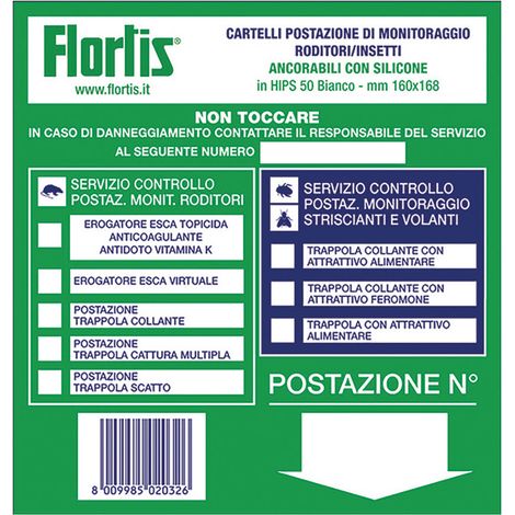 CARTELLO 1PZ POSTAZIONE DI MONITORAGGIO 16X18 CM