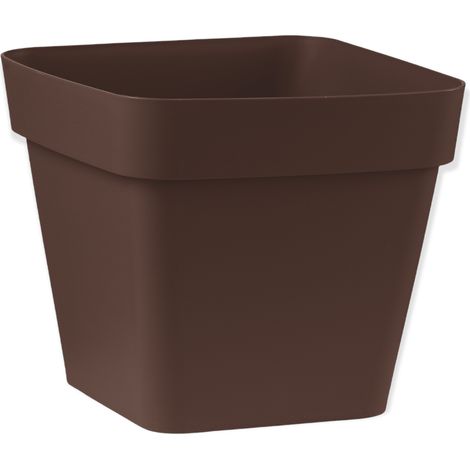 Vaso Cleo Quadrato  Cioccolato - 24 cm
