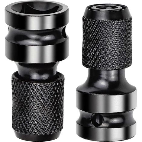 2 adaptateurs pour douilles 1/2" carré vers 1/4", adaptateur pour clé à chocs, convertisseur à dégagement rapide pour clé à cliquet à chocs et porte-embouts de tournevis (1/4)